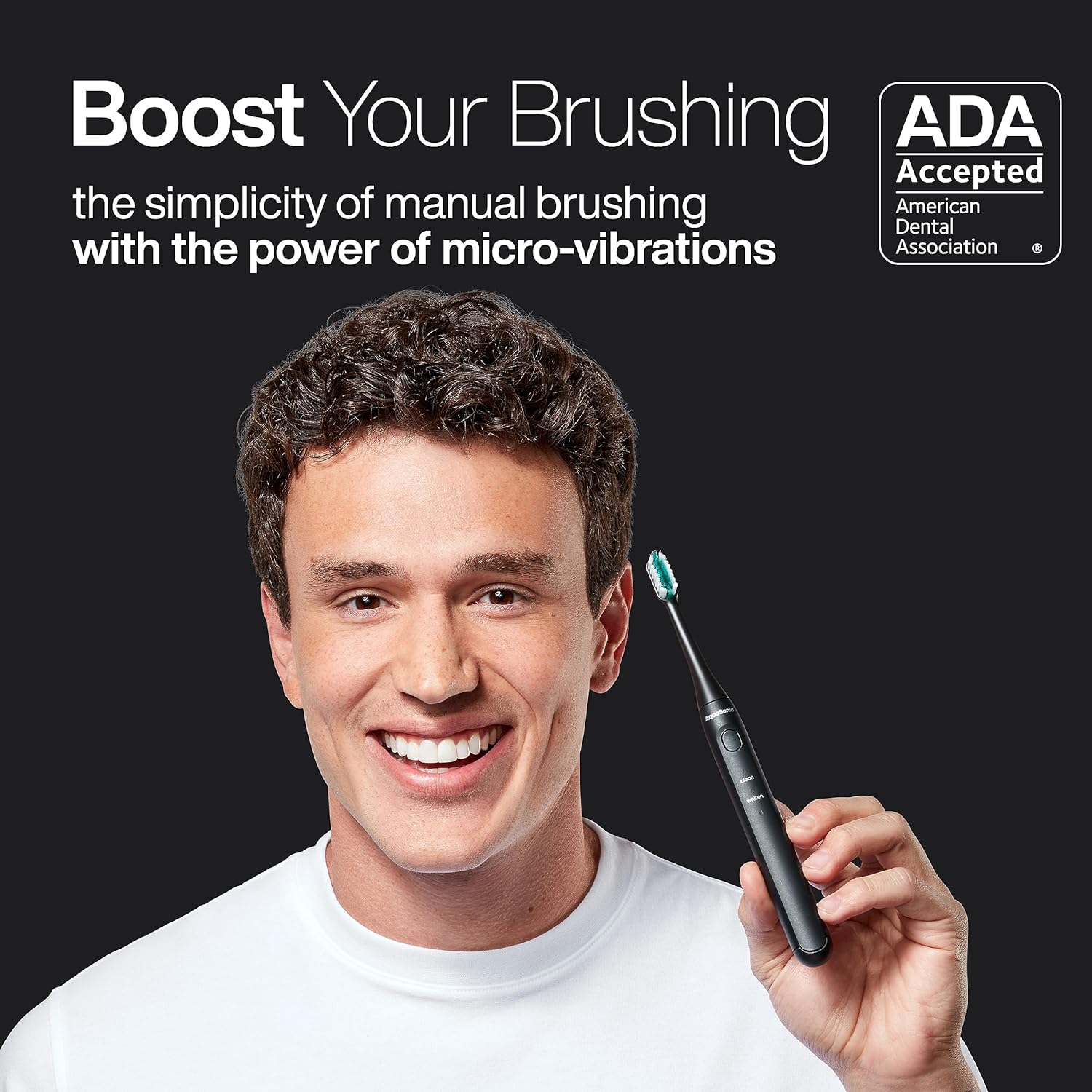 Aquasonic Icon ADA-Accepted Rechargeable Toothbrush | Magnetic Holder & Slim Travel Case | 2 Brushing Modes & Smart Timers | Gentle Micro-Vibrations(Onyx)-Velvo Beauty