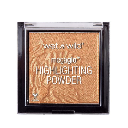 wet n wild MegaGlo Highlighting Powder, Highlighter Makeup, Shimmer Glow, Deep Gold Awesome Blossom-Velvo Beauty