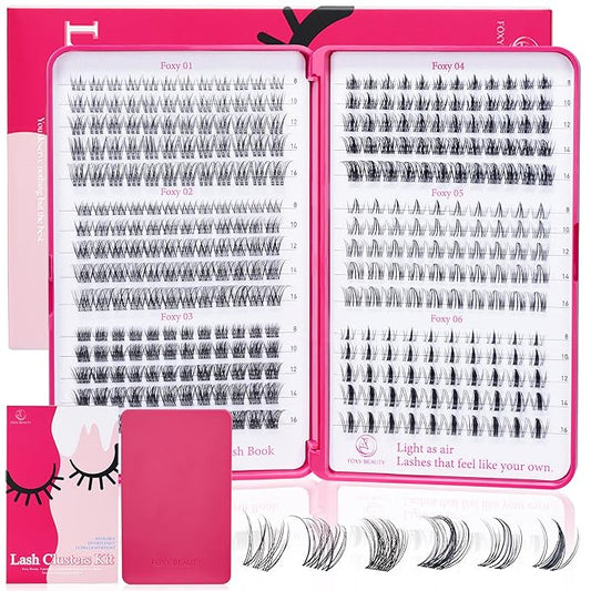 Lash Clusters - Lash Clusters Kit Mix Manga Lash Clusters 0.07D Lashes Clusters Anime Lashes Ultra-Thin Invisible Band 0.05mm DIY at Home No Lash Glue Included-Velvo Beauty