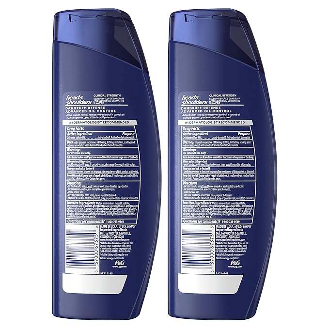 Head & Shoulders Clinical Dandruff Shampoo Twin Pack, Prescription Strength, Oil & Flake Control, Seborrheic Dermatitis Relief, Citrus, 13.5 Fl Oz Each (Set of 2)-Velvo Beauty