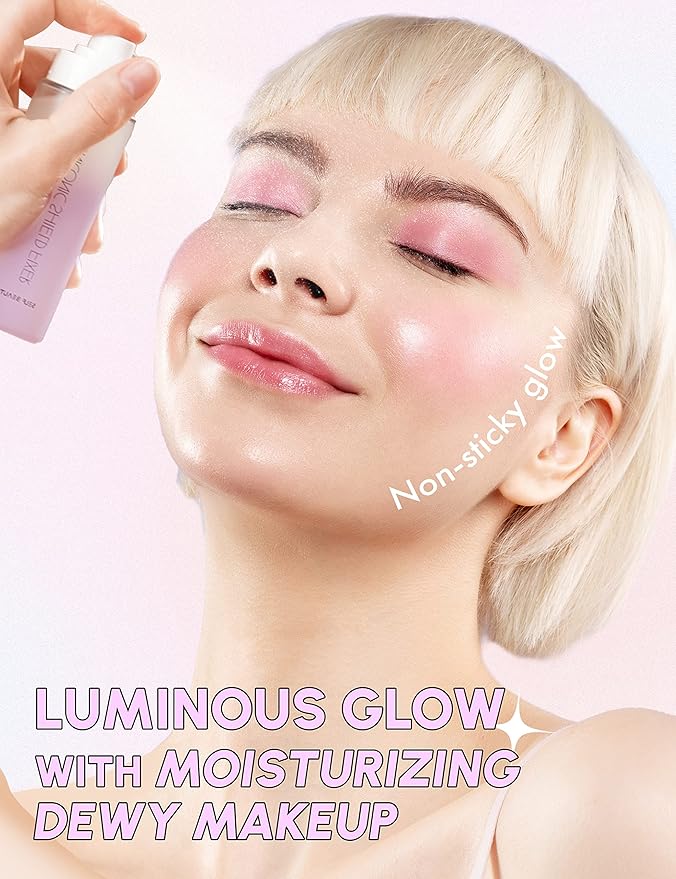 SELF BEAUTY Glow Makeup Setting Spray | Hydrating + Illuminating Makeup Setting Spray | Dewy Finish | Long-Lasting Makeup Fixing | Microfine Mist Spray | 3.38fl.oz, 100ml-Velvo Beauty
