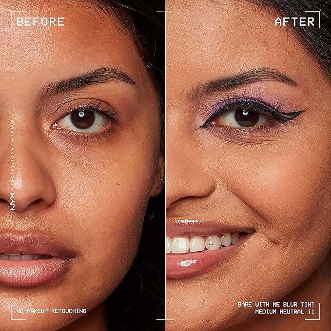 NYX PROFESSIONAL MAKEUP Bare With Me Blur Skin Tint Foundation Make Up with Matcha, Glycerin & Niacinamide - Medium Neutral-Velvo Beauty