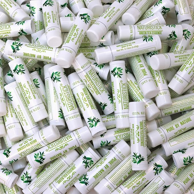 150-Pack Lip Balm in Bulk by Naturistick. Green Tea Scent. 100% Natural Ingredients. Best Beeswax Chapstick for Dry, Chapped Lips. Made in USA-Velvo Beauty
