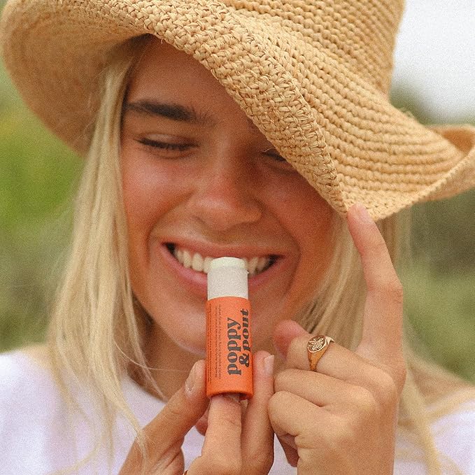 Poppy & Pout Orange Bloom Jumbo Lip Balm | All Natural Lip Balms & Moisturizers | Hydrates with Beeswax, Vitamin E, Organic Coconut Oil | Cruelty-Free | Lip Balm in Recyclable Cardboard Tube-Velvo Beauty