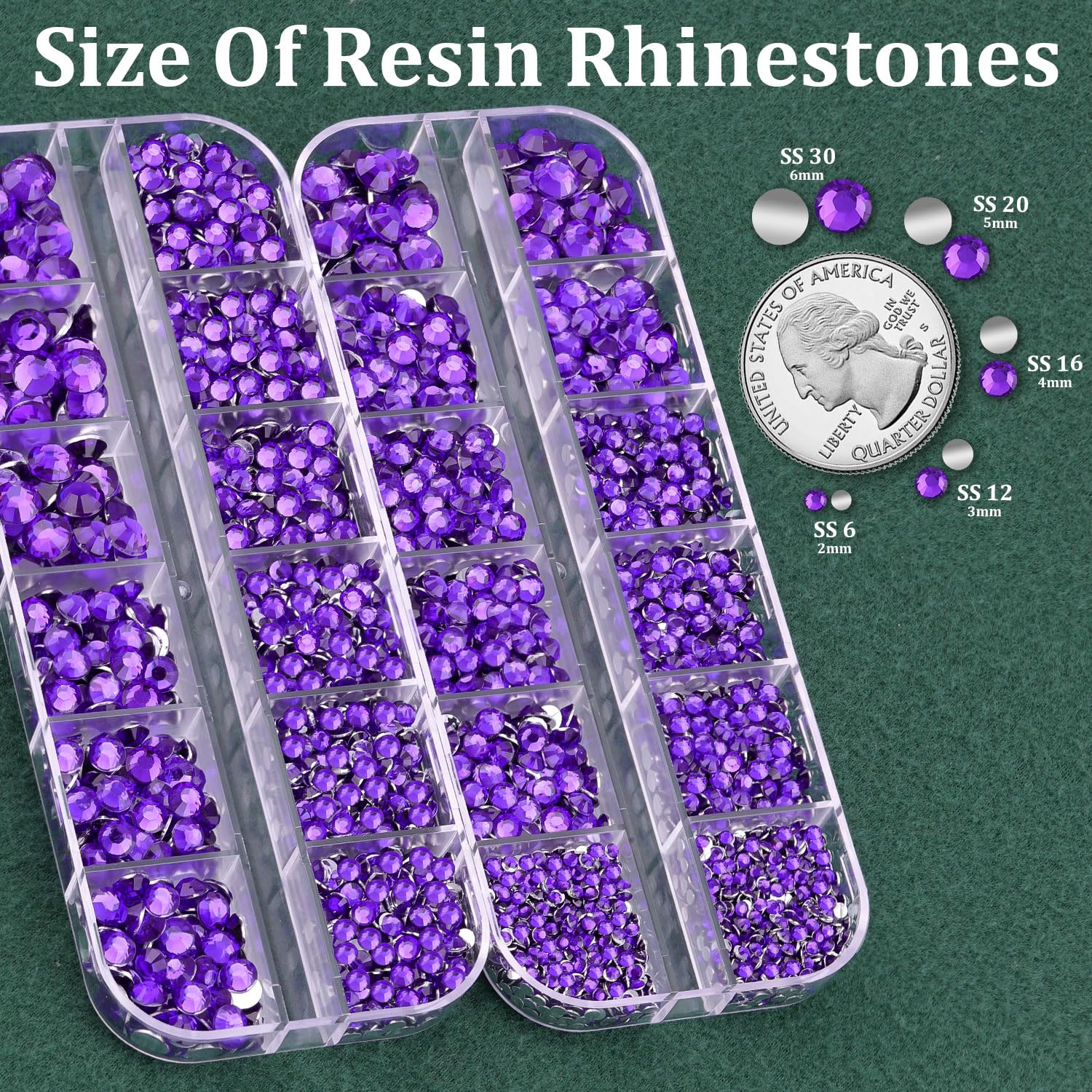 Resin Rhinestones for Crafting with B7000 Jewelry Glue, 2 Boxes Blue Purple Flatback Crystals with 3Pcs 10ml Glue for Bedazzling Crafts Nail Art Makeup，Non Hotfix Gems for Clothing Shoes-Velvo Beauty