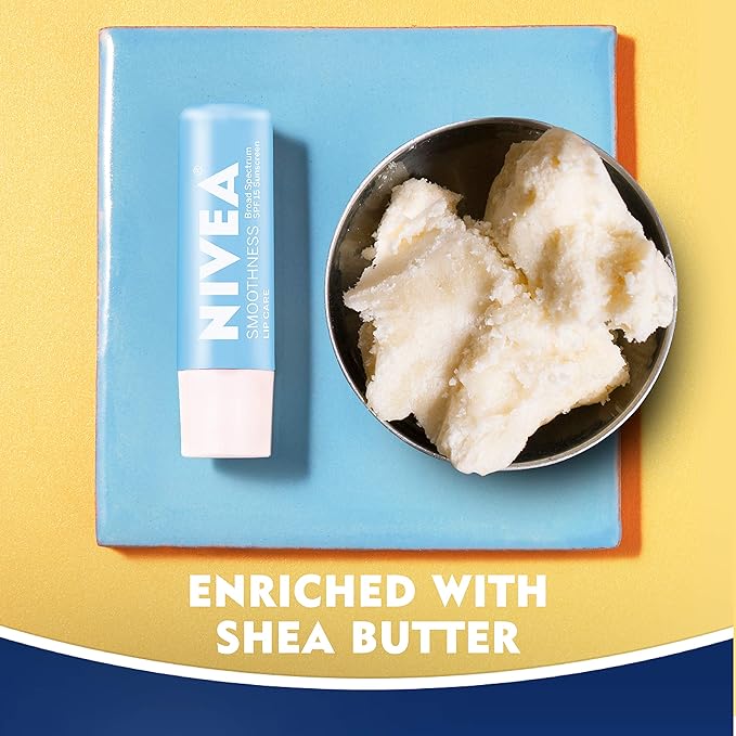 NIVEA Smoothness Lip Care SPF 15 Carded, 1 Count, Pack of 6-Velvo Beauty