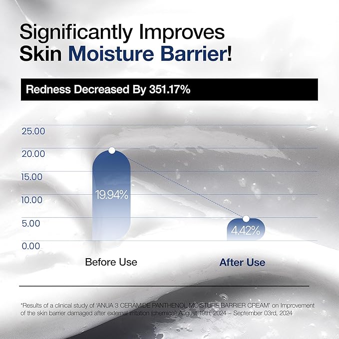 ANUA 3 Ceramide Panthenol Moisture Barrier Cream, Hydrating Face Moisturizer for Normal Skin, Panthenol, Ceramide, Centella for Skin Barrier Non Comedogenic, Korean Skincare (100ml/ 3.38 fl. oz.)-Velvo Beauty