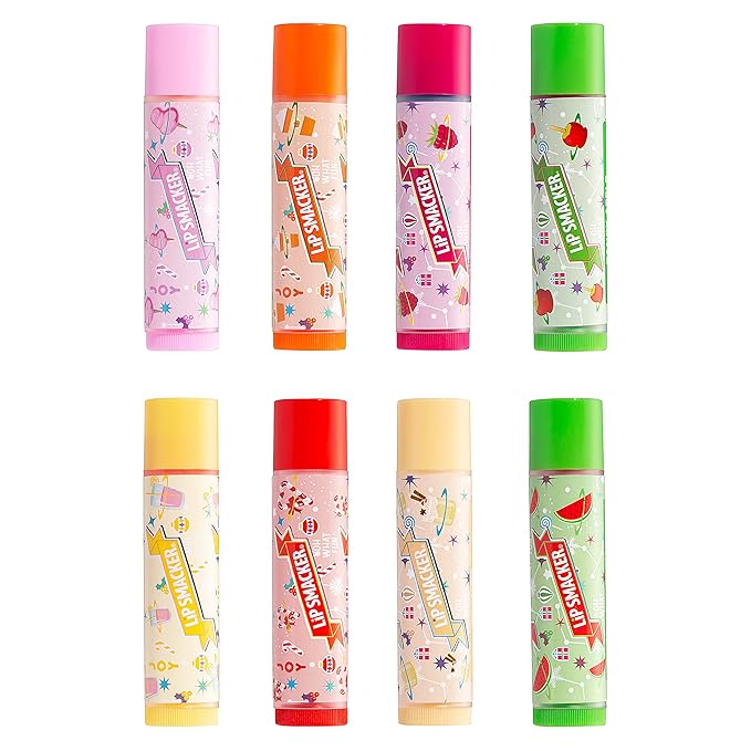 Lip Smacker Holiday Original & Best - 8 Moisturizing Lip Balms, Hydrating & Protecting, Fun Assortment - Vegan - Holiday Original & Best-Velvo Beauty