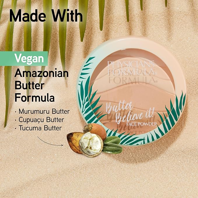 Physicians Formula Murumuru Butter Believe It! Pressed Face Powder, Buildable Coverage with Creamy Finish, Enriched with Amazonian Butters – Creamy Natural-Velvo Beauty