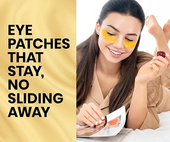 Stylia Under Eye Patches for Dark Circles and Puffy Eyes (30 Pairs) - 24k Gold Under Eye Mask with Vitamin C, Hyaluronic Acid, Pearl Extract - Eye Masks for Dark Circles and Puffiness-Velvo Beauty