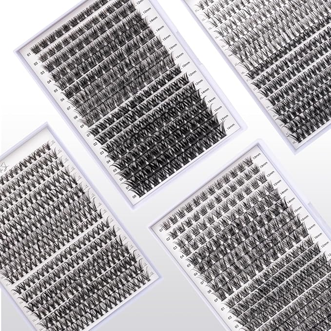 Lash Clusters 204 Pcs Individual Lashes Clusters Eyelash Extensions False Eyelashes DIY Lash Extension Kit Reusable False Eyelashes Natural Look Mix 10-16mm C D Curl(DM01+DM17)-Velvo Beauty