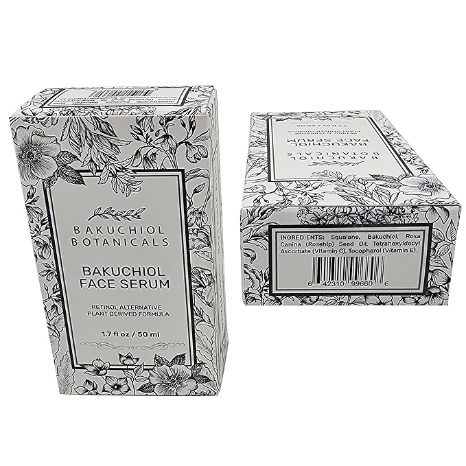 Bakuchol Botanicals Gift Set with Travel Case, Includes Face Serum, Toner & Cleanser All-in-One, Eye Cream, Moisturizer-Velvo Beauty