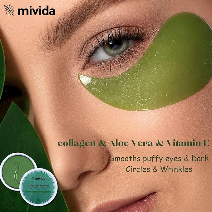 Collagen Under Eyes Patches With Aloe Vera (60 PCS) | For Puffy Eyes and Dark Circle - Anti-Aging Eye Masks for Face to Soothe Puffiness | Anti Wrinkle under eye mask-Velvo Beauty