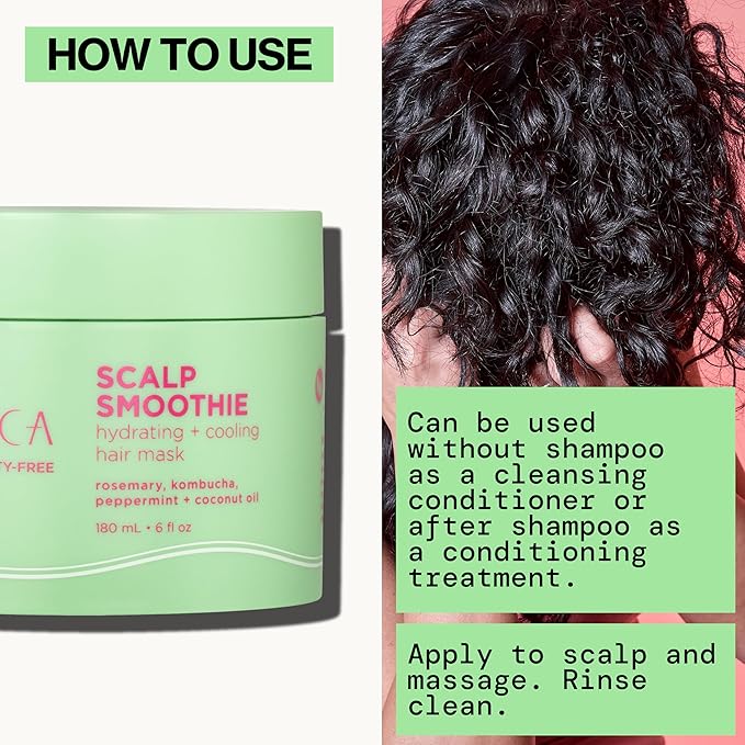 Pacifica Scalp Smoothie Hydrating Scalp Treatment & Leave-On Hair Mask, Cooling Relief for Dry, Flaky, Itchy Scalp & Thinning Hair, Vegan & Cruelty-Free, 6 fl oz-Velvo Beauty