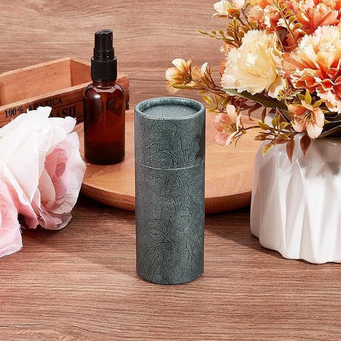 NICENEEDED 10 Pcs Empty Kraft Paper Jar, 30ml Cardboard Boxes, Essential Oil Bottle Packaging Box Round Paper Cardboard Case Gift Tube Container for Pencils Tea Caddy Coffee Cosmetic Crafts-Velvo Beauty