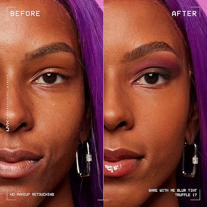 NYX PROFESSIONAL MAKEUP Bare With Me Blur Skin Tint Foundation Make Up with Matcha, Glycerin & Niacinamide - Truffle-Velvo Beauty