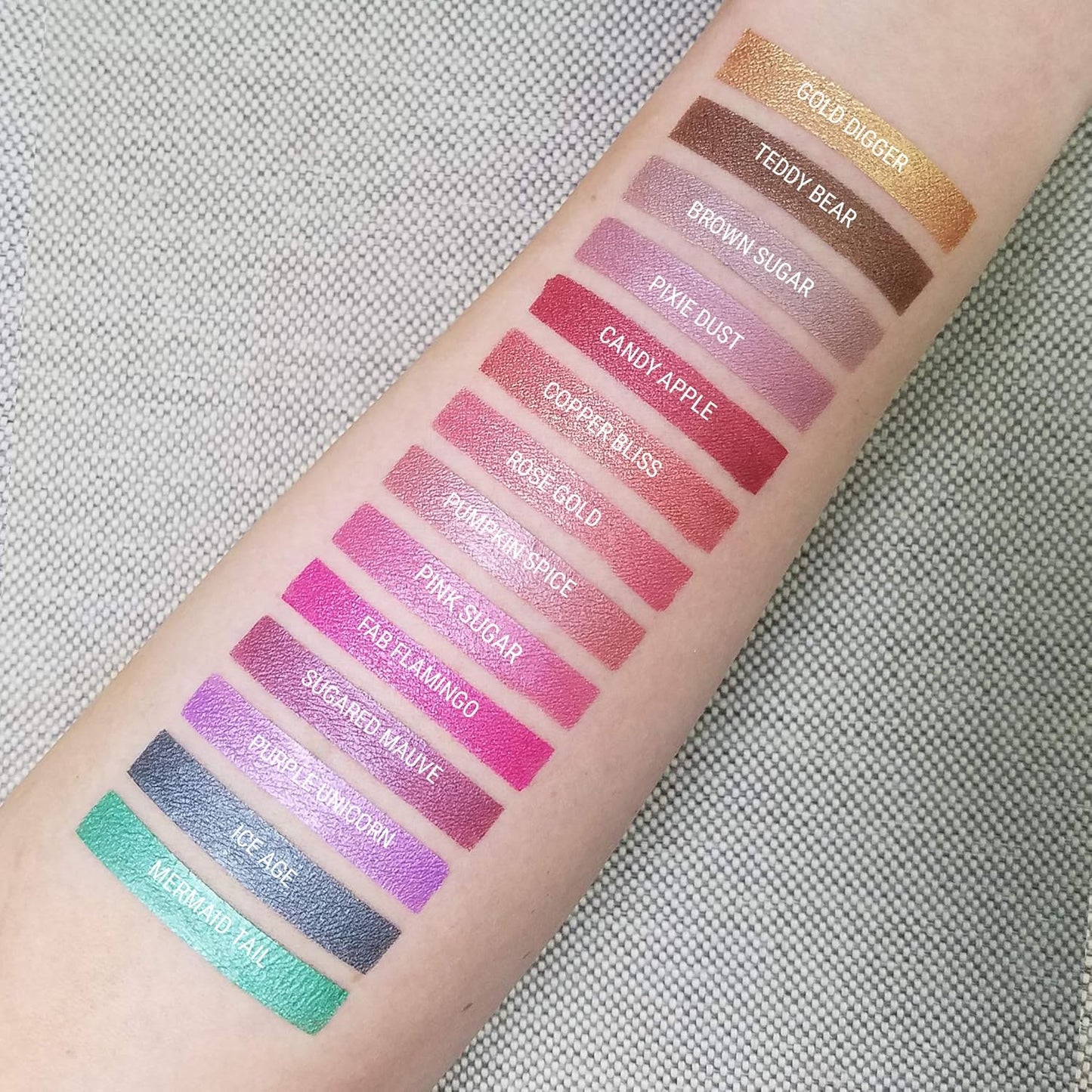 Aromi Metallic Liquid Lipstick | Long-lasting, Smear, Smudge, + Transfer Proof, Waterproof, Light, Baby Pink Lip Color with Shimmery Finish, Paraben + Phthalate Free (Pink Sugar)-Velvo Beauty
