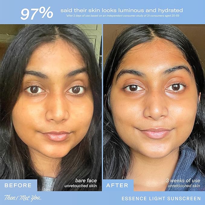 Then I Met You Essence Light Sunscreen, Broad Spectrum SPF 50 Lotion PA+++, with Hyaluronic Acid, Vegan, Cruelty-Free, 1.69 oz-Velvo Beauty