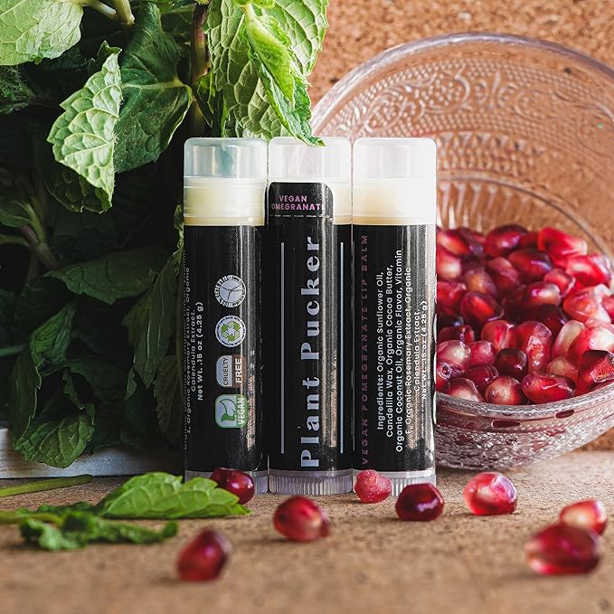 Vegan Lip Balm (3-Pack) (Pomegranate)-Velvo Beauty