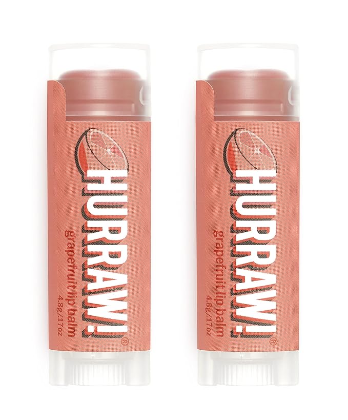 Hurraw! Grapefruit Lip Balm, 2 Pack: Organic, Certified Vegan, Cruelty and Gluten Free. Non-GMO, 100% Natural Ingredients. Bee, Shea, Soy and Palm Free. Made in USA-Velvo Beauty