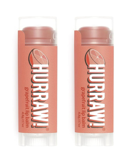 Hurraw! Grapefruit Lip Balm, 2 Pack: Organic, Certified Vegan, Cruelty and Gluten Free. Non-GMO, 100% Natural Ingredients. Bee, Shea, Soy and Palm Free. Made in USA-Velvo Beauty