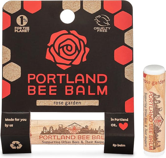 Portland Bee Balm All Natural Handmade Beeswax Based Lip Balm, Rose Garden 1 Count-Velvo Beauty