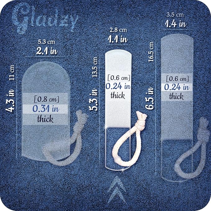 Genuine Czech Glass Foot File by GLADZY - Gentle Callus Remover Foot Rasp, Pedicure & Spa Rough Skin Scrubber, Two-Sided Etched Different Grit Surface, Professional Toenail & Heels Care, Made in EU-Velvo Beauty