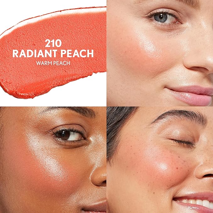 CoverGirl Trublend Skin Enhancer Blush Balm Stick, 210 Radiant Peach, Vegan Formula, Easy to Use, Glides on Effortlessly, Non-Greasy, Doesn't Crease, 0.21oz-Velvo Beauty