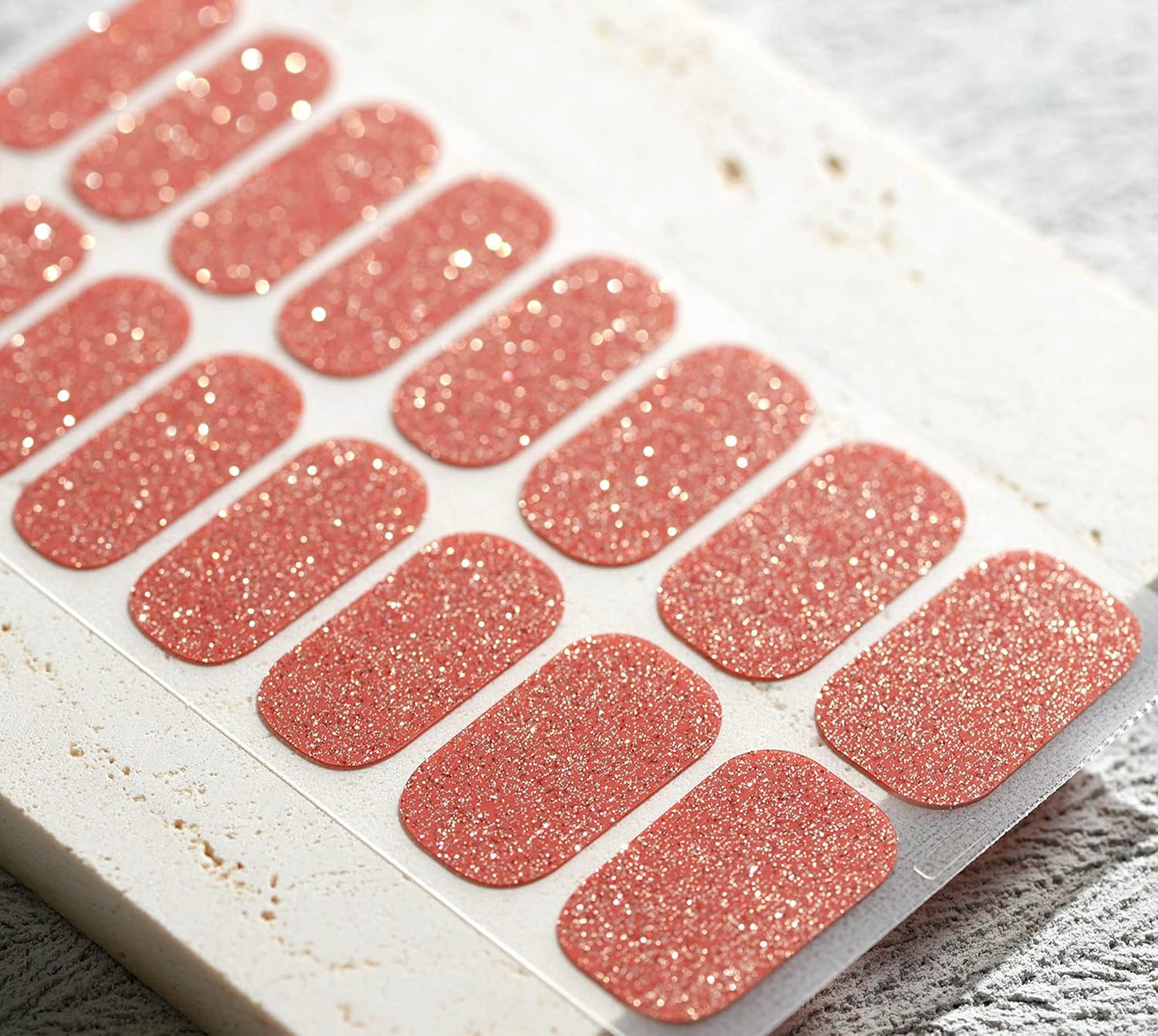 Nail Polish Strips, 32PCS Salon Quality Wraps, Long Lasting Gel Nail Stickers for Women Easy Apply& Remove (Golden Dust Gold)-Velvo Beauty