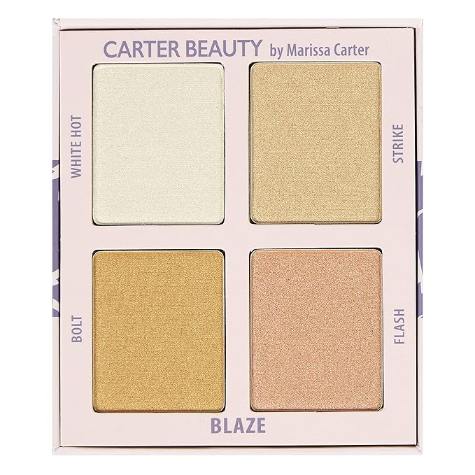 Carter Beauty Mini Highlighter Palette | Long Lasting Makeup | Shimmer & Matte Shades (Blaze)-Velvo Beauty