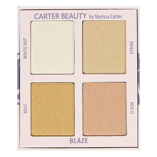 Carter Beauty Mini Highlighter Palette | Long Lasting Makeup | Shimmer & Matte Shades (Blaze)-Velvo Beauty
