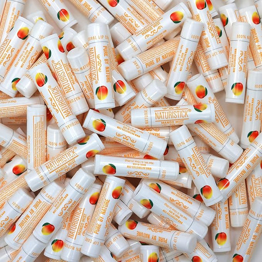 150-Pack Lip Balm in Bulk by Naturistick. Mango Scent. 100% Natural Ingredients. Best Beeswax Chapstick for Dry, Chapped Lips. Made in USA-Velvo Beauty