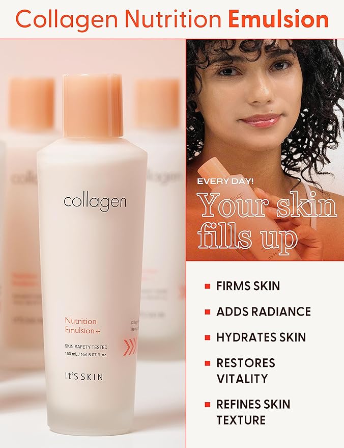It'S SKIN Collagen Nutrition Emulsion - Marine Collagen Volume & Firming Facial Lotion, Intense Revitalizing & Elasticity for Rough and Aging Skin, 5.07 fl.oz.-Velvo Beauty