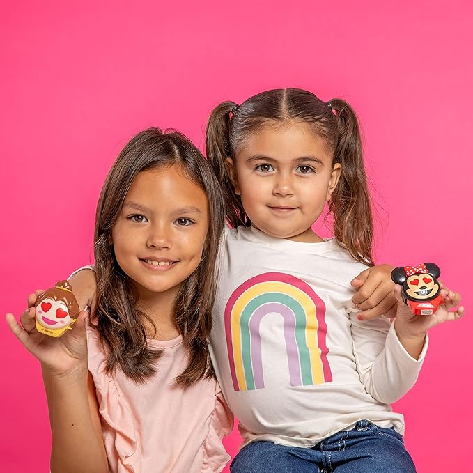 Lip Smacker Disney Minnie Mouse and Beauty And The Beast Belle Emoji Lip Balm Duo, Flavored Strawberry Lemonade, Bow-nade, 2 Pack-Velvo Beauty