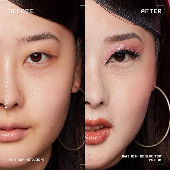 NYX PROFESSIONAL MAKEUP Bare With Me Blur Skin Tint Foundation Make Up with Matcha, Glycerin & Niacinamide - Pale-Velvo Beauty