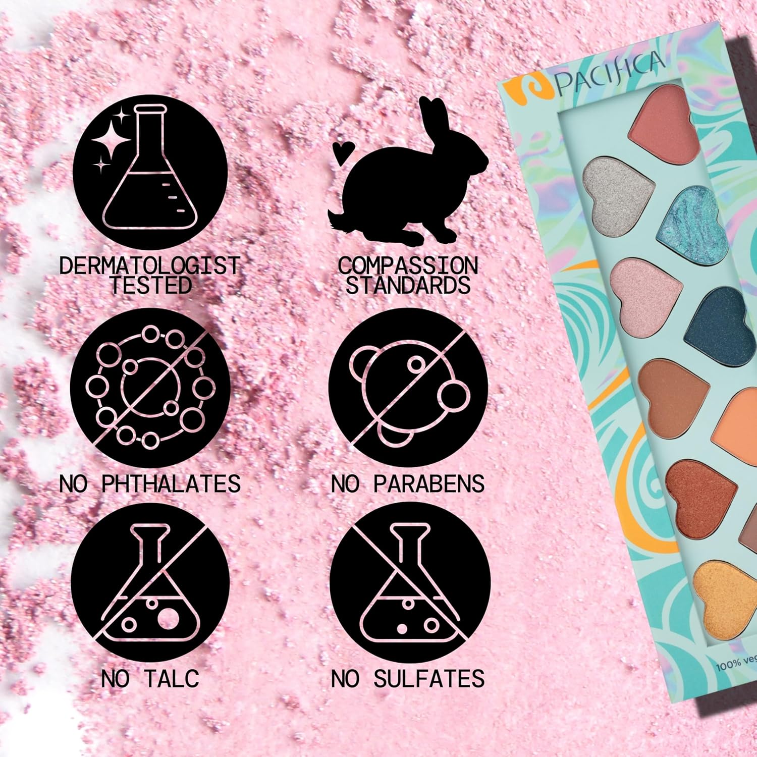 Pacifica Eyeshadow Palette – Malibu Mineral Eyeshadow, Blendable Neutral Shades with Velvet Matte, Shimmer & Metallic, Cocoa Butter Infused, Talc-Free, Vegan & Cruelty-Free, 0.24 oz (10 Shades)-Velvo Beauty