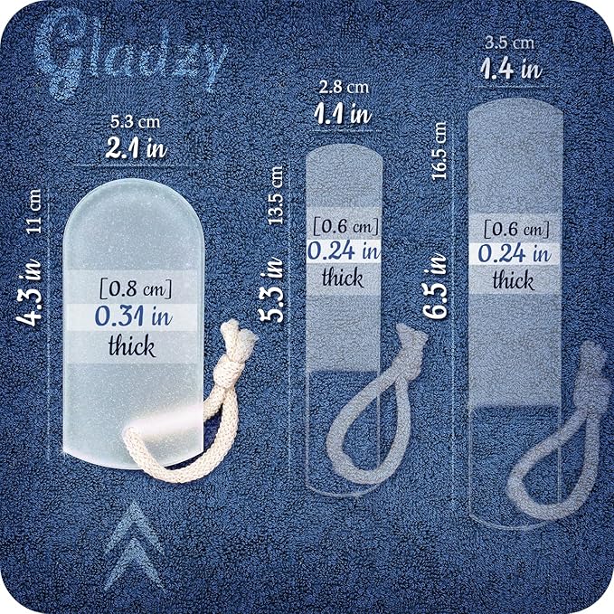 Genuine Czech Glass Foot File by GLADZY - Gentle Callus Remover Foot Rasp, Pedicure & Spa Rough Skin Scrubber, Two-Sided Etched Different Grit Surface, Professional Toenail & Heels Care, Made in EU-Velvo Beauty