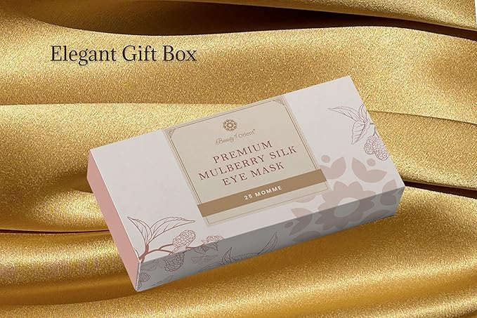 Premium Handcrafted 25 Momme Mulberry Silk Eye Mask for Sleeping (Golden Honey)-Velvo Beauty