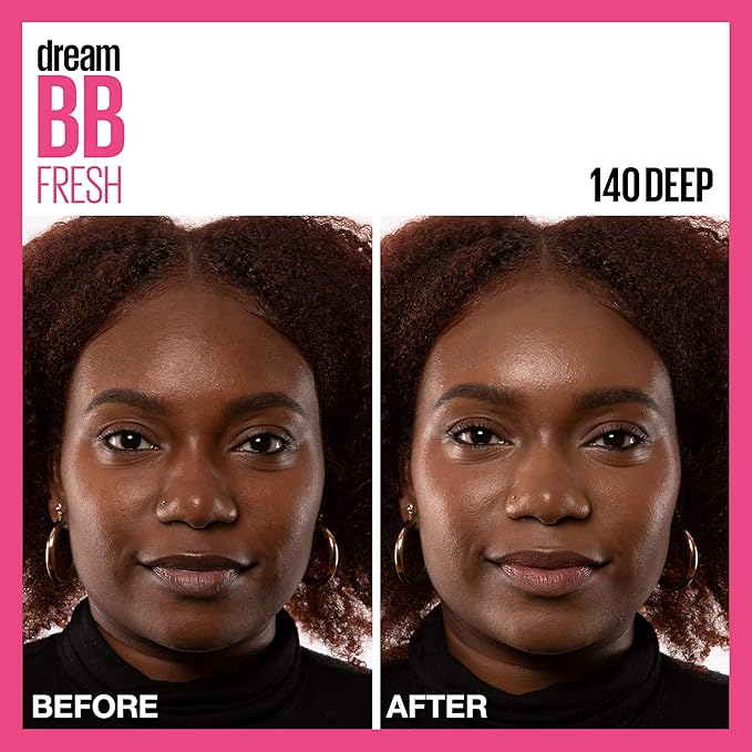 Maybelline Dream Fresh Skin Hydrating BB Cream, 8-in-1 Skin Perfecting Beauty Balm With Broad Spectrum Spf 30, Sheer Tint Coverage, Oil-Free, Deep, 1 Fl Oz-Velvo Beauty