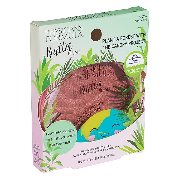 Physicians Formula Earth Day Butter Blush Powder Saucy Mauve, Clean Beauty, Dermatologist Tested, Vegan, Cruelty-Free-Velvo Beauty