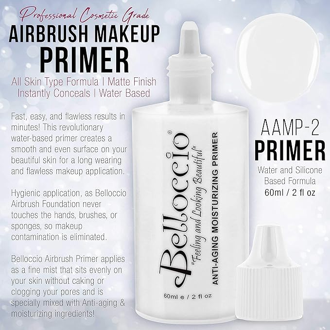 Belloccio Moisturizing Primer Anti-Aging Airbrush Makeup-Large 2-oz Bottle-Velvo Beauty