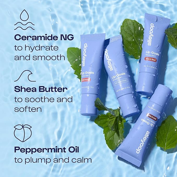 Alleyoop Lip Goals Glossy Lip Balm – Hydrating Tinted Lip-Moisturizer for Women - Vegan LipBalm for Cracked Lips, Moisturizing LipGloss Balm - Lips Treatment & Hydration Care, (Clear)-Velvo Beauty