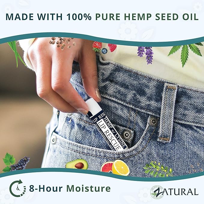 Hemp Lip Balm with L-Lysine-Heal, Moisturize, Protect (5)-Velvo Beauty