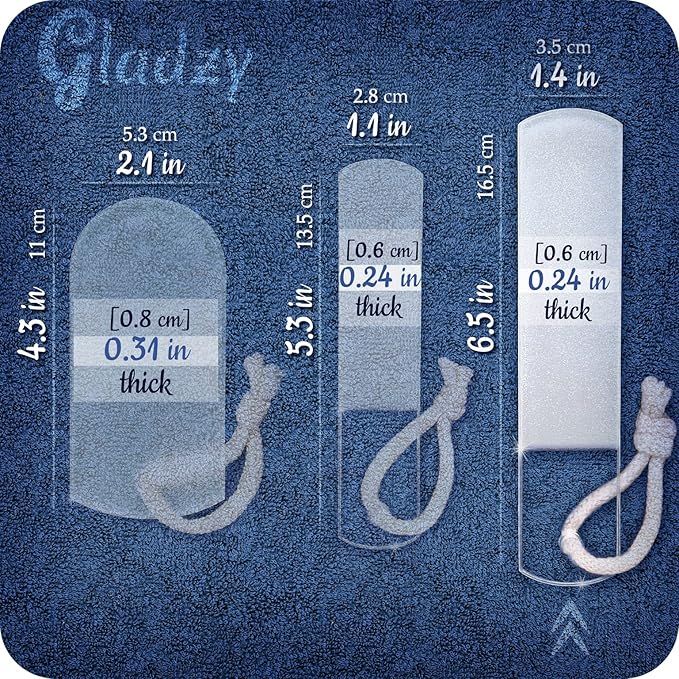 Genuine Czech Glass Foot File by GLADZY - Gentle Callus Remover Foot Rasp, Pedicure & Spa Rough Skin Scrubber, Two-Sided Etched Different Grit Surface, Professional Toenail & Heels Care, Made in EU-Velvo Beauty