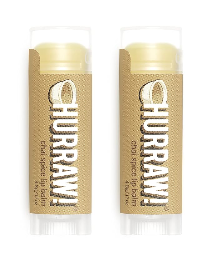 Hurraw! Chai Spice Lip Balm, 2 Pack: Organic, Certified Vegan, Cruelty and Gluten Free. Non-GMO, 100% Natural Ingredients. Bee, Shea, Soy and Palm Free. Made in USA-Velvo Beauty