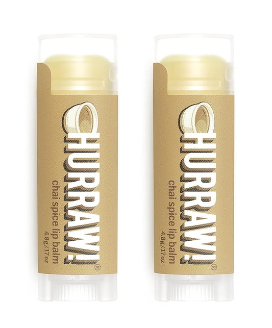Hurraw! Chai Spice Lip Balm, 2 Pack: Organic, Certified Vegan, Cruelty and Gluten Free. Non-GMO, 100% Natural Ingredients. Bee, Shea, Soy and Palm Free. Made in USA-Velvo Beauty