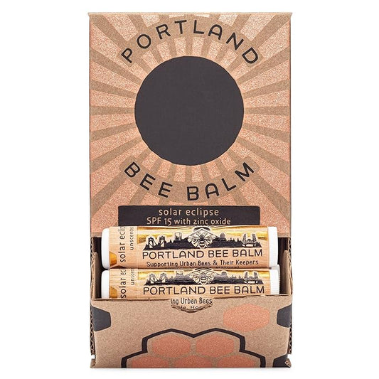 Portland Bee Balm Solar Eclipse All Natural Handmade Beeswax Based SPF 15 Lip Balm, 24 Count-Velvo Beauty