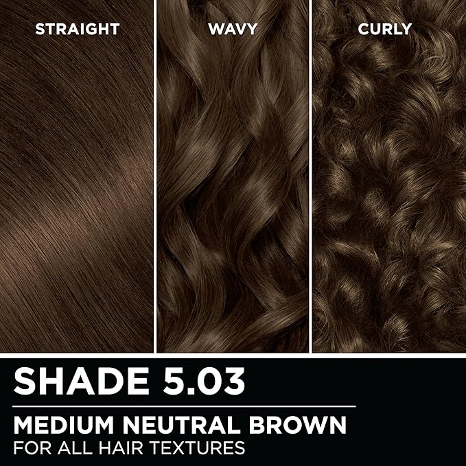 Garnier Hair Color Olia Ammonia-Free Brilliant Color Oil-Rich Permanent Hair Dye, 5.03 Medium Neutral Brown, 2 Count (Packaging May Vary)-Velvo Beauty