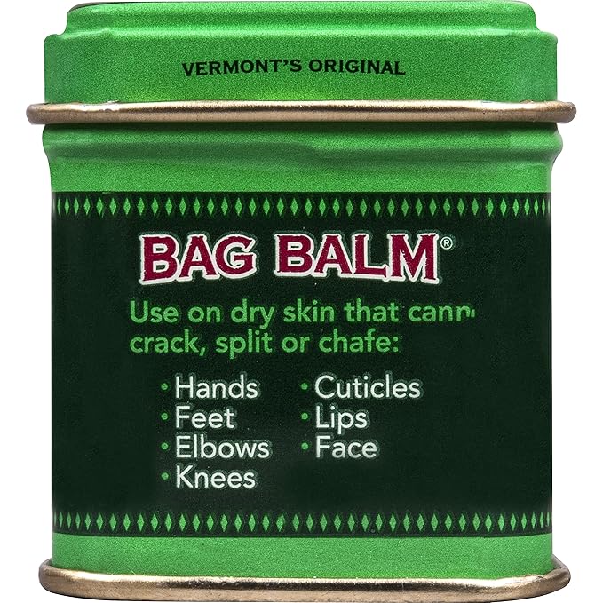 Bag Balm Vermont's Original Ointment, 1 Ounce Tin (Pack of 4), Moisturizing Ointment for Dry Skin that can Crack Split or Chafe on Hands Feet Elbows Knees Shoulders and More-Velvo Beauty