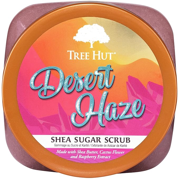 Tree Hut Desert Haze Shea Sugar Scrub | Exfoliating Body Scrub Removes Dead, Dry Skin for a Soft & Hydrated Feel | Nourishing Essential Body Care | 18 fl oz.-Velvo Beauty